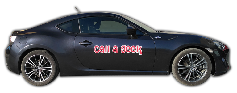 The Call a Geek car